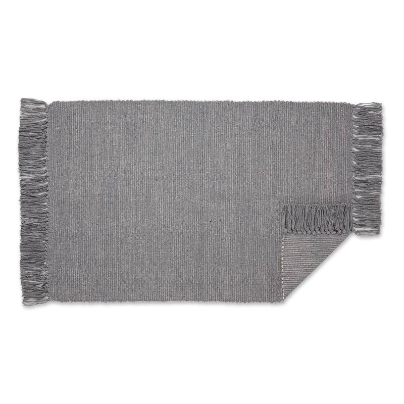 DII Gray and Off White 2-Tone Ribbed Rug 2x3 Ft - 24.0 In. L X 36.0 In. W X 0.2 In. H