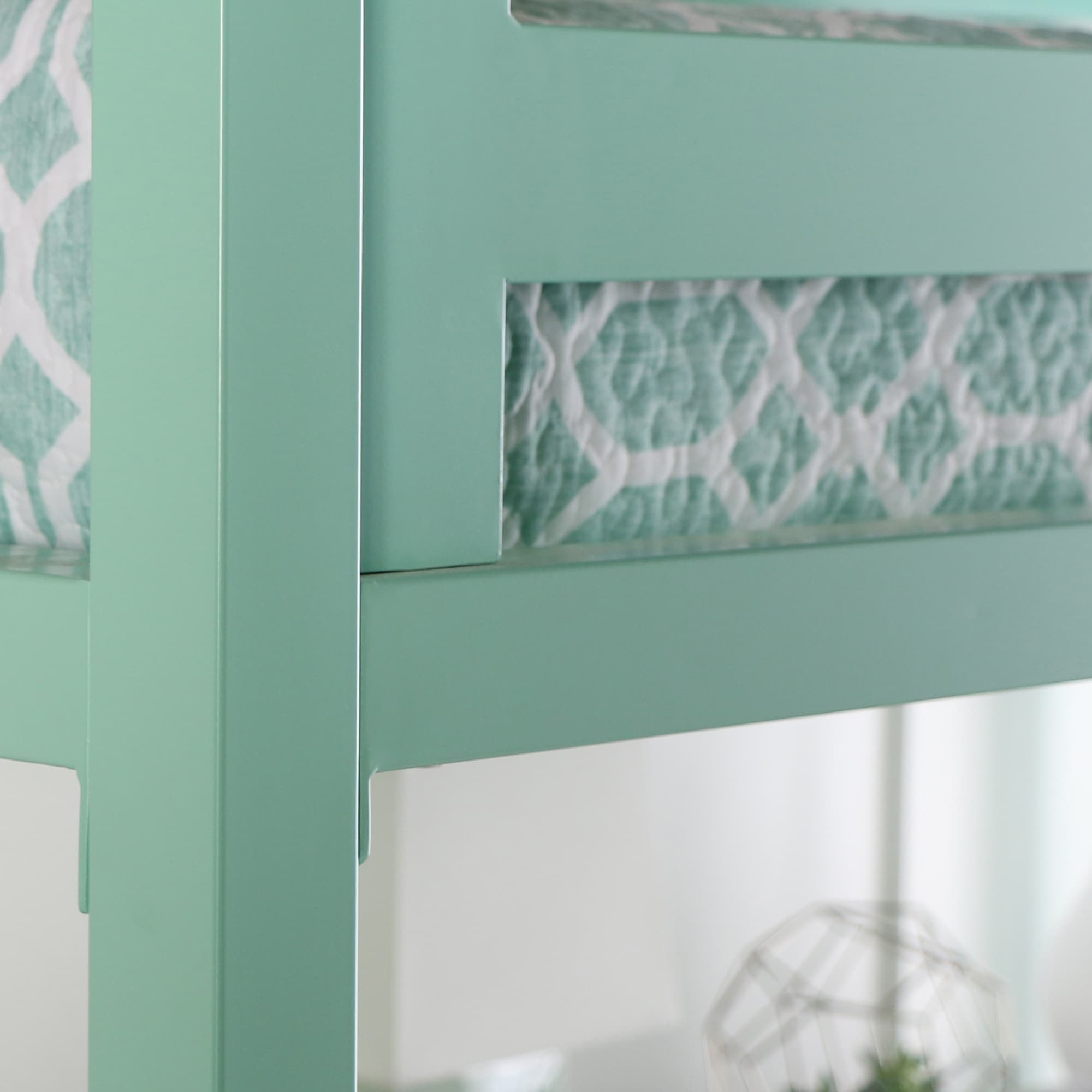 mint green loft bed