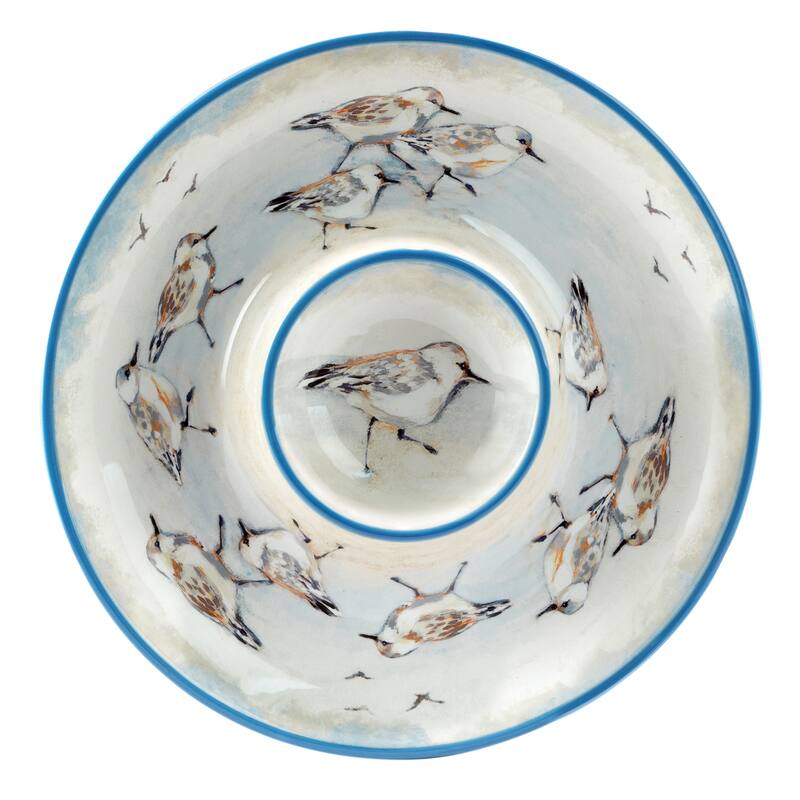 Certified International Shorebirds Chip and Dip - 13.5" Diam x 1.75"