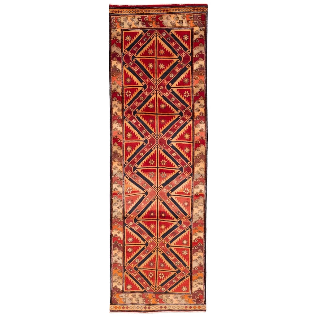 ECARPETGALLERY Hand-knotted Konya Anatolian Red Wool Rug - 3'10 x 12'4