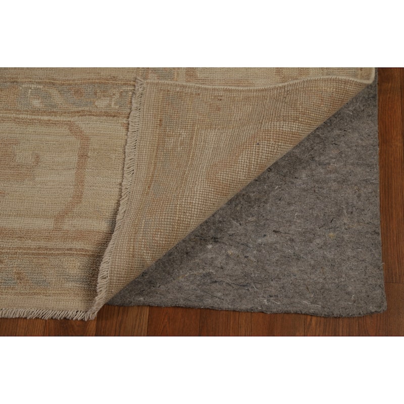 Hand Knotted Oriental 100% Wool Carpet Transitional All-Over Beige & Ivories Oushak Area Rug - 9' 10'' X 7' 11''