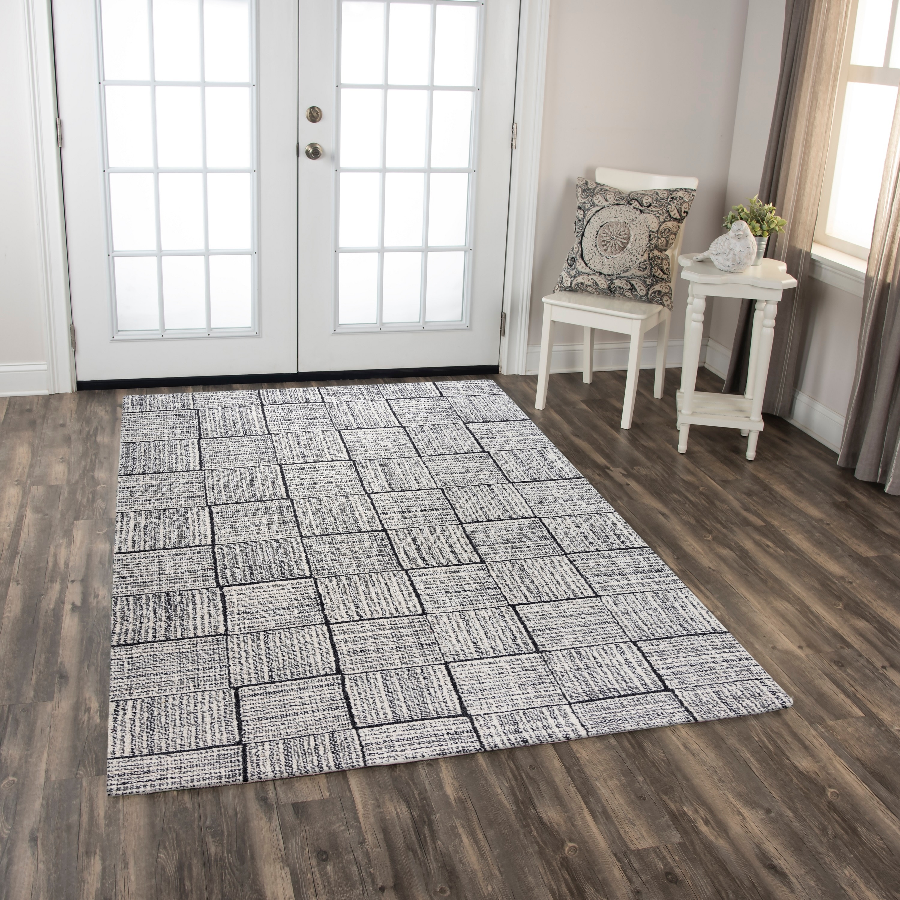 Alora Decor Wondrous Checkered Hand-tufted Wool Rug
