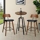 preview thumbnail 4 of 60, Glitzhome Industrial Modern Adjustable Bar Table Rustic Steel 3-Piece Pub Sets