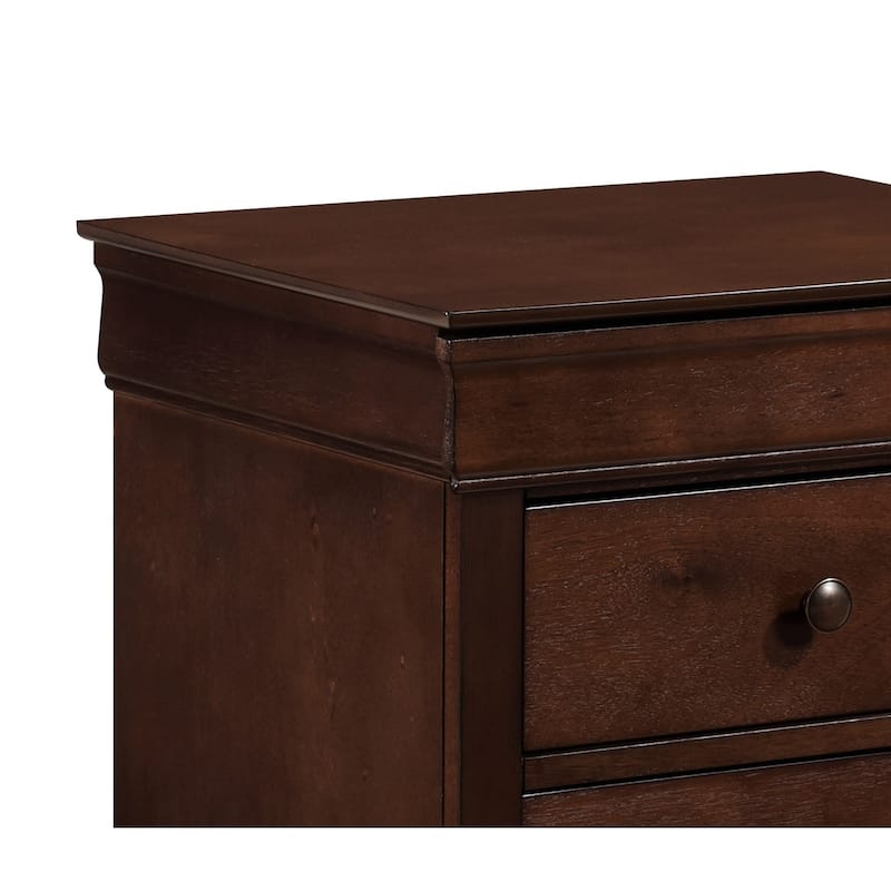 Louis Philippe Style 1pc Nightstand of Drawers Okume Veneer Bedroom Furniture