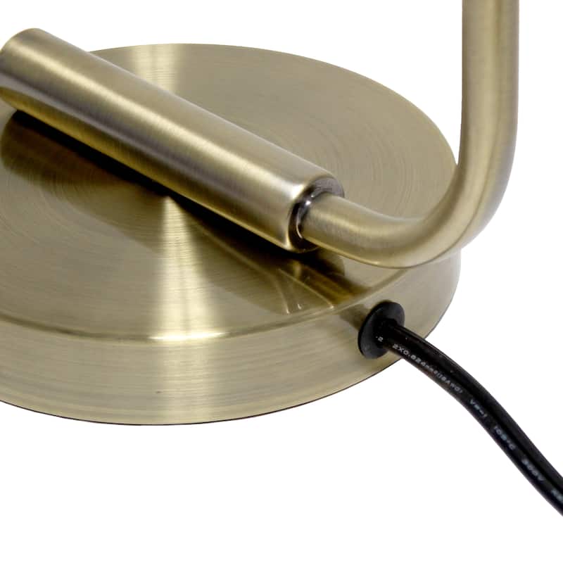 Iron Lantern Desk Lamp with Glass Shade Antique Brass