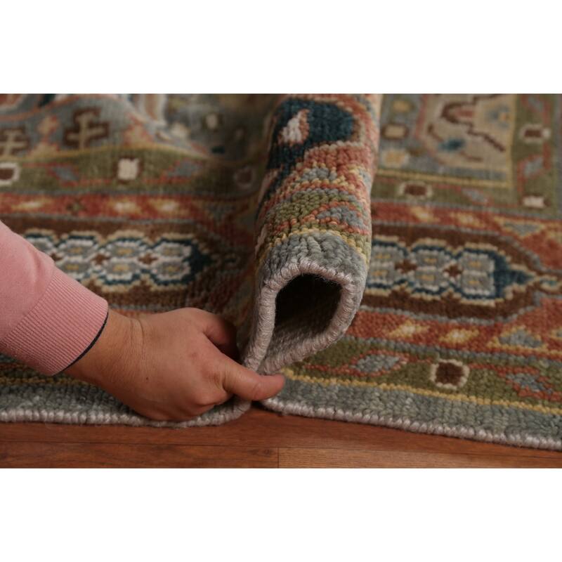 Gray Khotan Indian Area Rug Hand-Knotted Wool Carpet - 8'4" x 12'0"