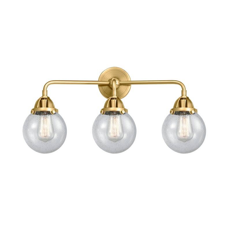Innovations Lighting 288-3W-11-24 Beacon Vanity Beacon 3 Light 24" - Satin Gold / Seedy
