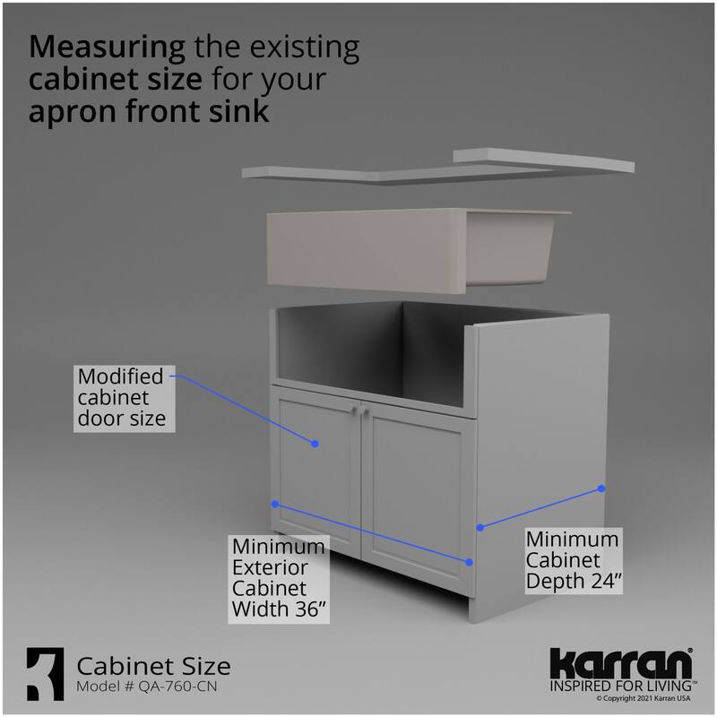 Karran USA QA-760 Quartz QA 34" Farmhouse Double Basin Quartz