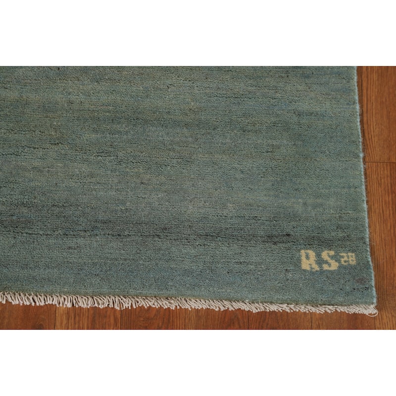 Stripe Gabbeh Modern Rug Handmade Wool Carpet - 2'7" x 4'1"