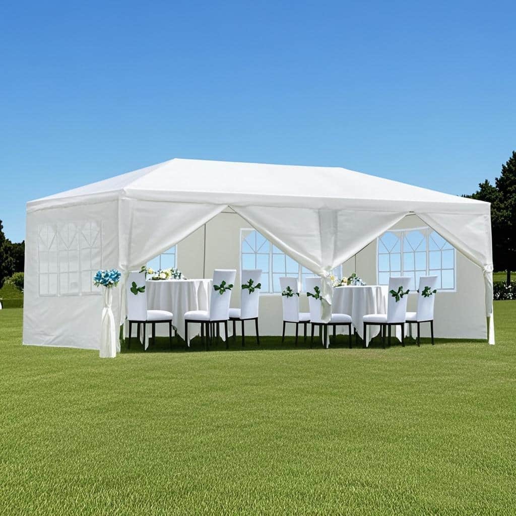 Anmytek Outdoor Gazebo Wedding Party Tent with 6 Removable Sidewalls - Garden Event Canopy Marquee