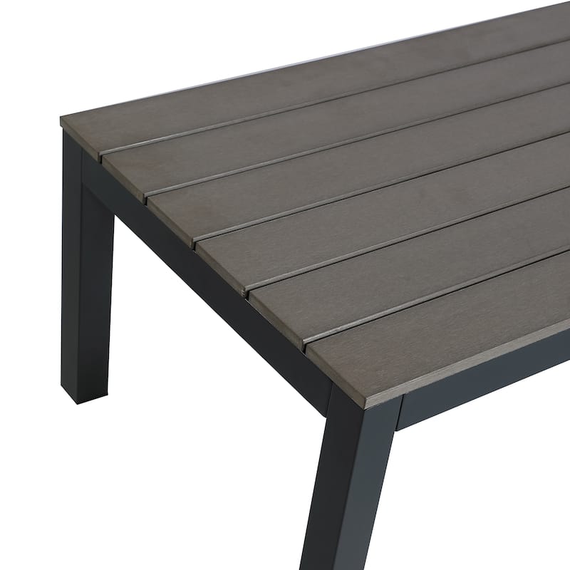 Vermont 4-Piece Aluminum Conversation Set with Slatted Faux Wood Top
