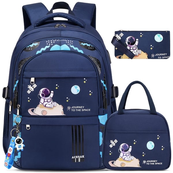 slide 2 of 7, Backpack for Boys - Boy Backpack Schoolbag for Boys Kids Children Teens Girls Elementary Middle School Bags Blue