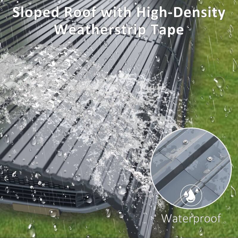 VEIKOUS Heavy Duty Metal Carport Galvanized Steel Shelter for Cars, Boats, and Tractors