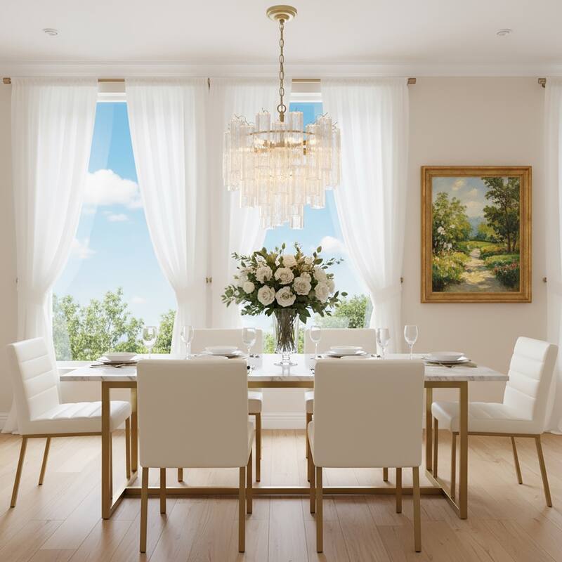 Artcraft Sophia - Chandelier - Brass Finish with Tronchi Style Clear Glassware Shade