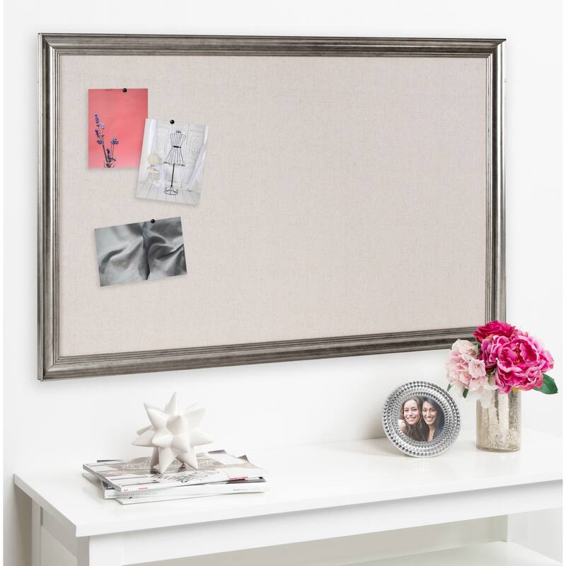 DesignOvation Macon Framed Linen Fabric Pinboard