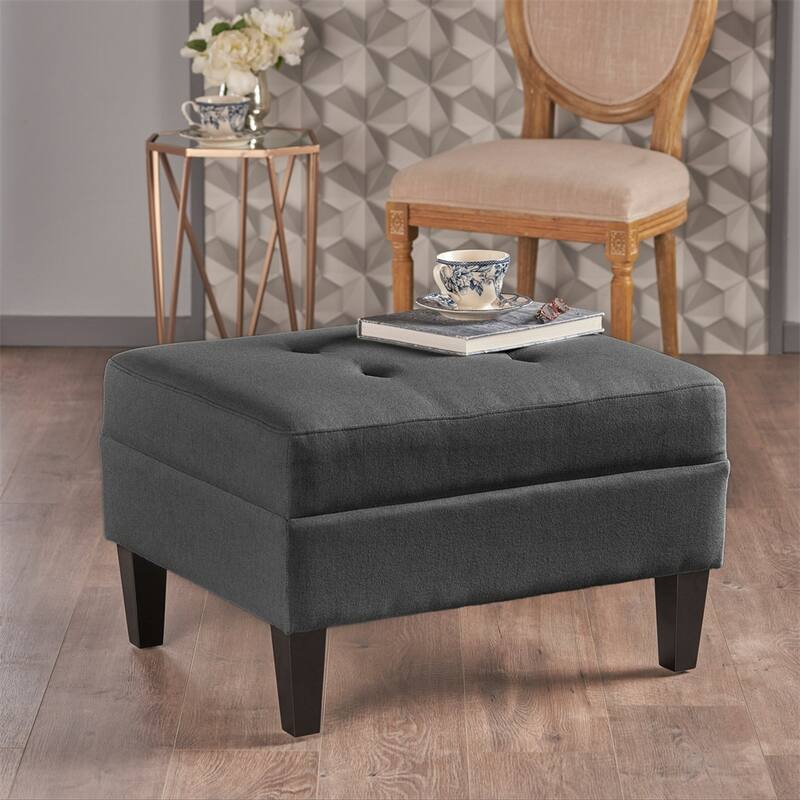 Tufted Large Square Storage Ottoman
