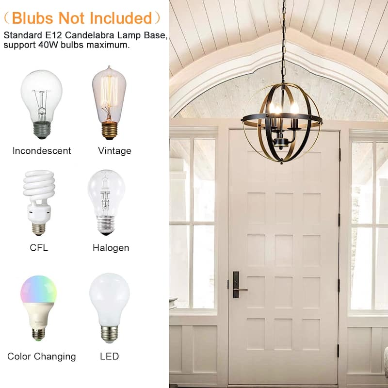 Pendant Light Flush Mounted Adjustable Hanging Ceiling Chandelier Light for Kitchen Island Living Room