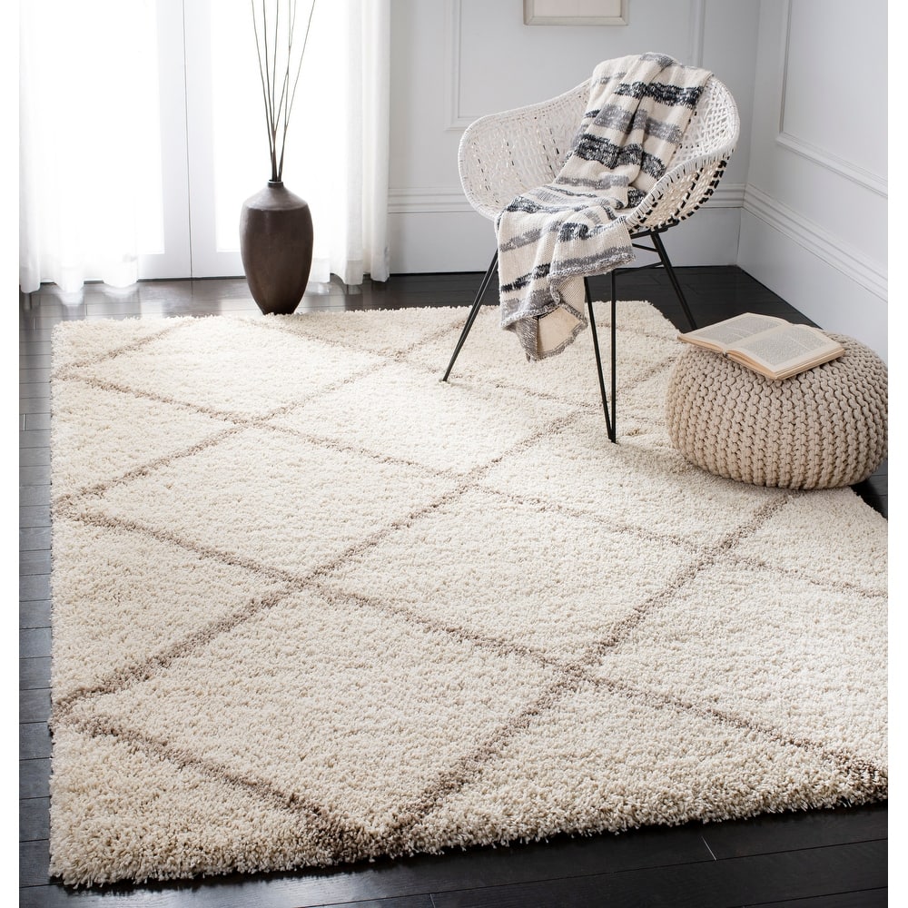 SAFAVIEH Hudson Shag Raili Diamond Trellis 2-inch Thick Rug