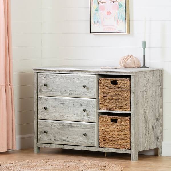 South Shore Cotton Candy 3 Drawer Dresser With 2 Baskets Overstock 25686234
