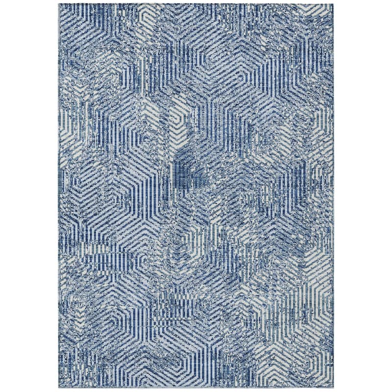 HomeRoots Geometric Transitional Rectangle Outdoor Rug