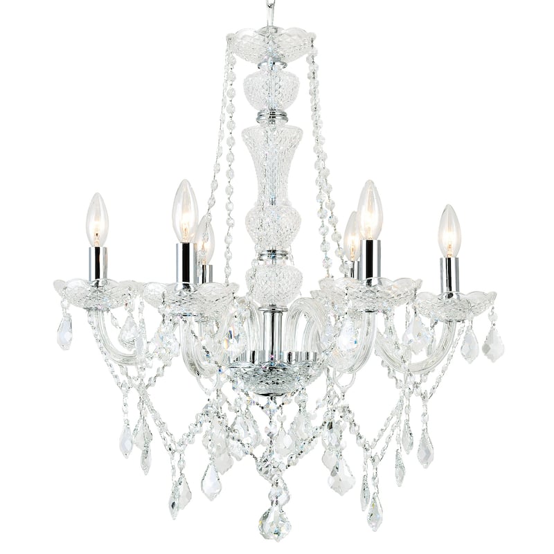 Princeton 6 Light Down Chandelier With Chrome Finish