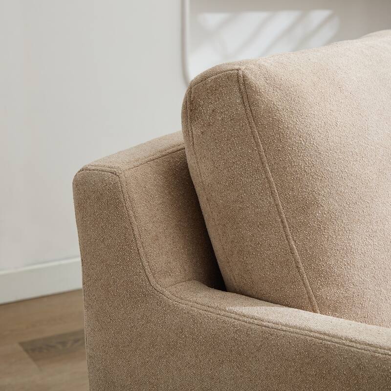 29.92'' Swivel Accent Chair, Upholstered Skirted Swivel Chair with Removable Back Cushion, 360 Degree Comfy Armchair