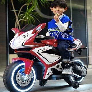 Kids Electric Ride-On Motorcycle with Lighting Wheels, USB & MP3, Perfect Gift for Ages 3-6