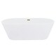preview thumbnail 15 of 33, Altair Kaprun Flatbottom Freestanding Acrylic Soaking Bathtub in Glossy White with Drain and Overflow