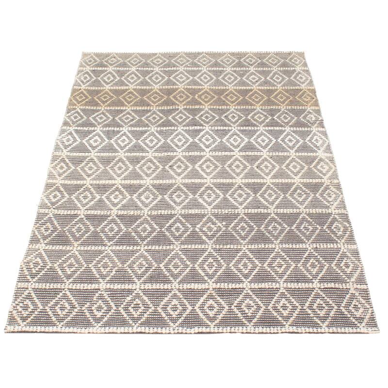 ECARPETGALLERY Braid weave Sienna Grey Wool Rug - 5'0 x 8'0