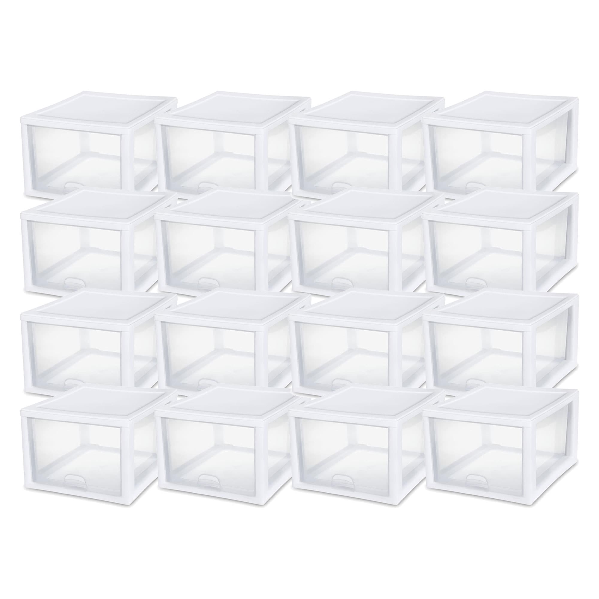 Sterilite 14 In. x 10.25 In. x 17 In. 27 Quart White Stackable Storage  Drawer