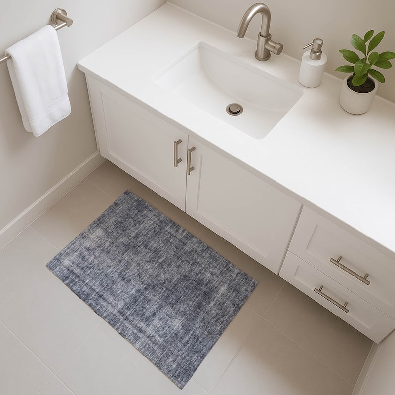 Premium Washable Super Soft Vintage Traditional Mayfield Rug - Blue - 1'8" x 2'6"