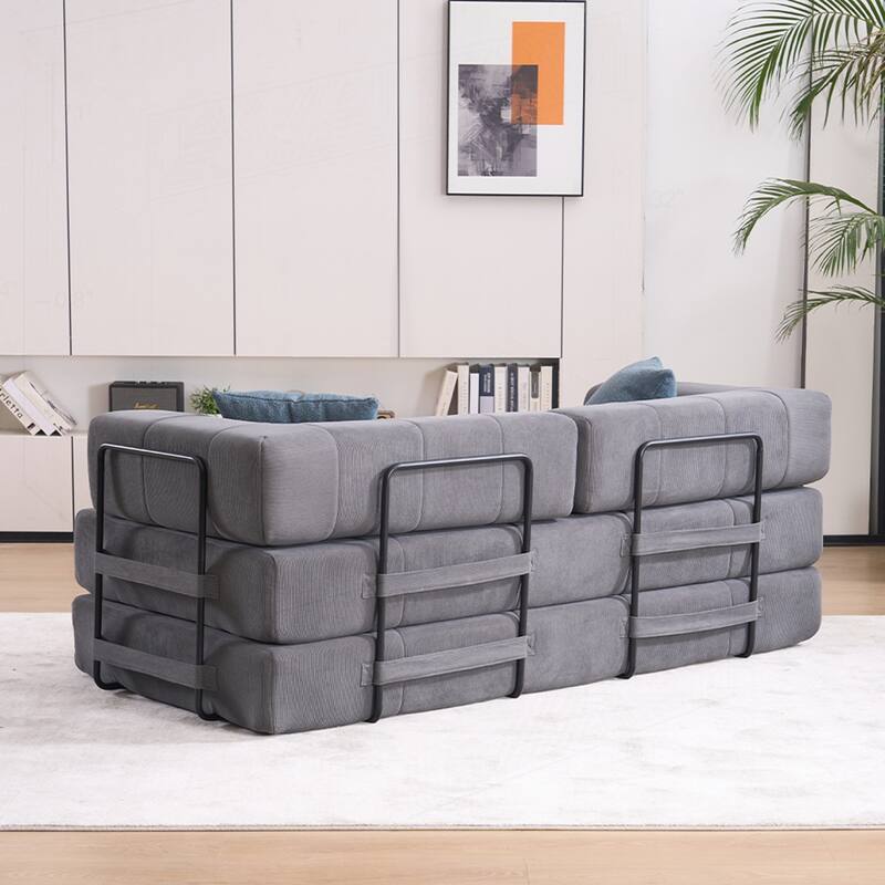 Versatile Convertible Sofa Bed with Plush Pillows for Any Living Space