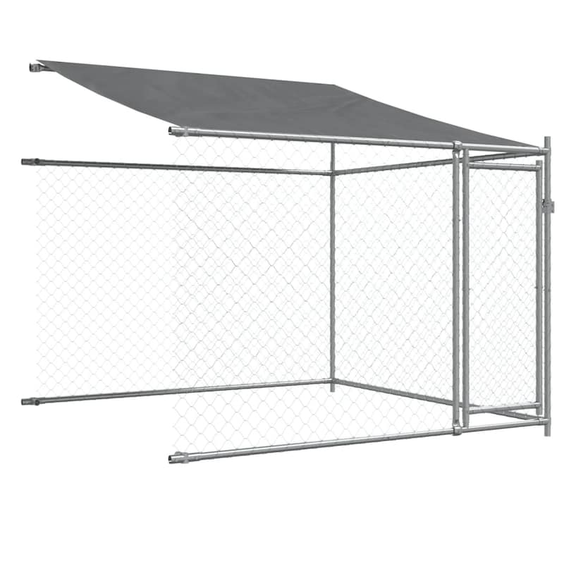 vidaXL Dog Cage Grey Galvanized Steel. Water-resistant Fabric Extra Large