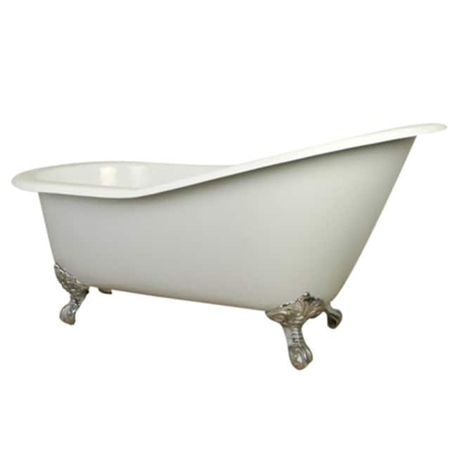 Kingston Brass Edwardian 61" Cast Iron Clawfoot Tub with Feet, Anti