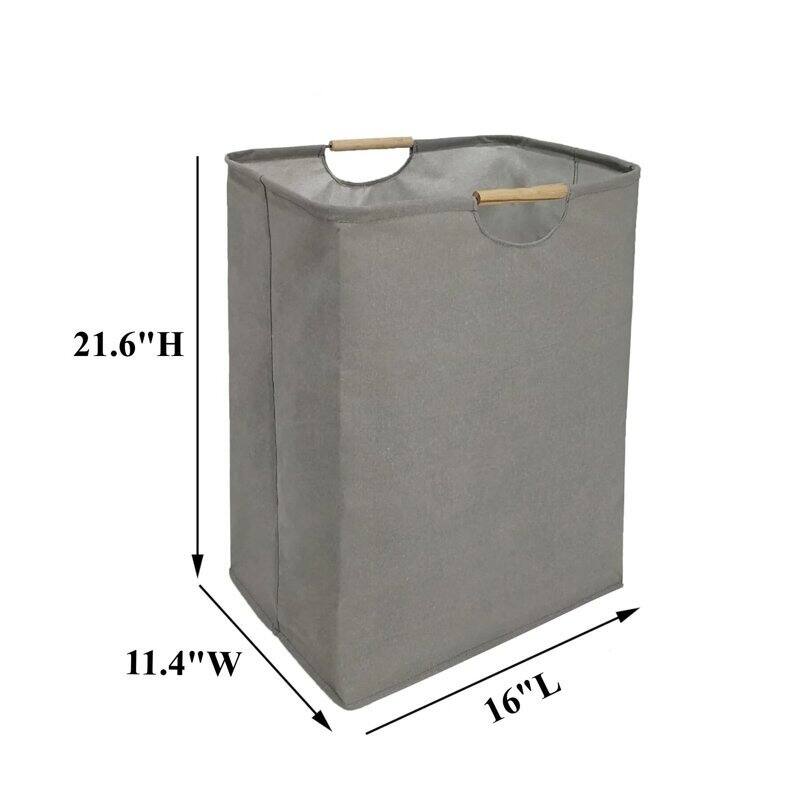 Wardrobe Storage Basket Laundry Organizer with Handles,Gray