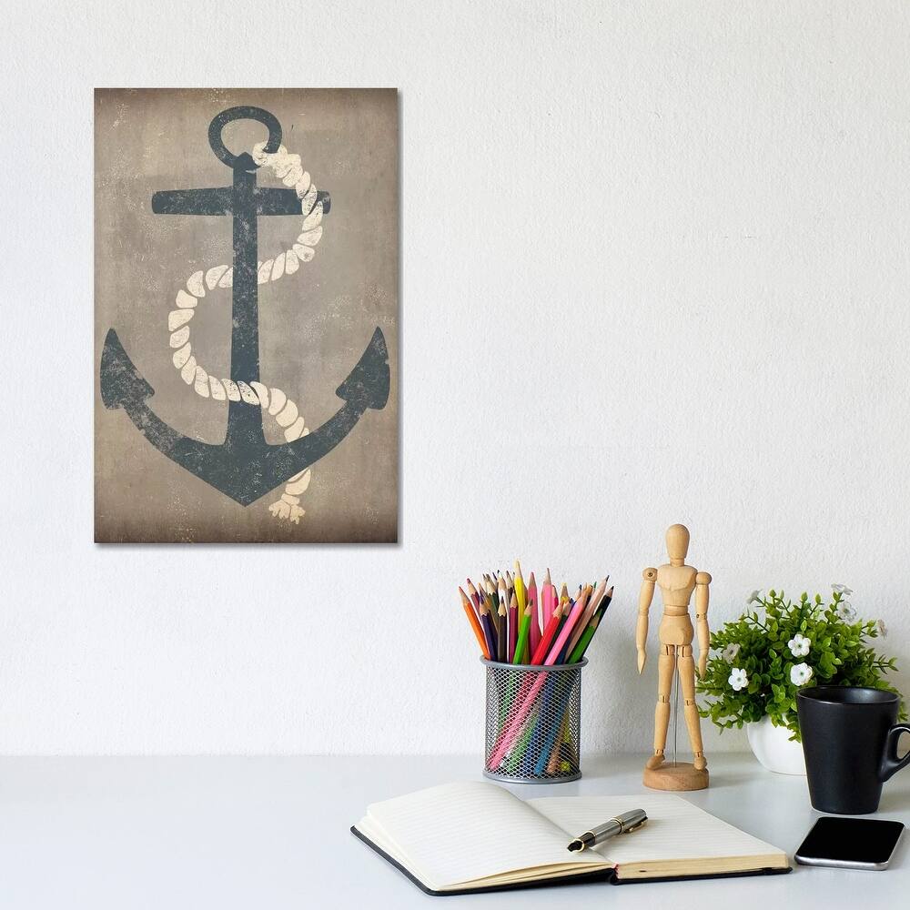 iCanvas "Nautical Anchor (Grey)" by Ryan Fowler Canvas Print