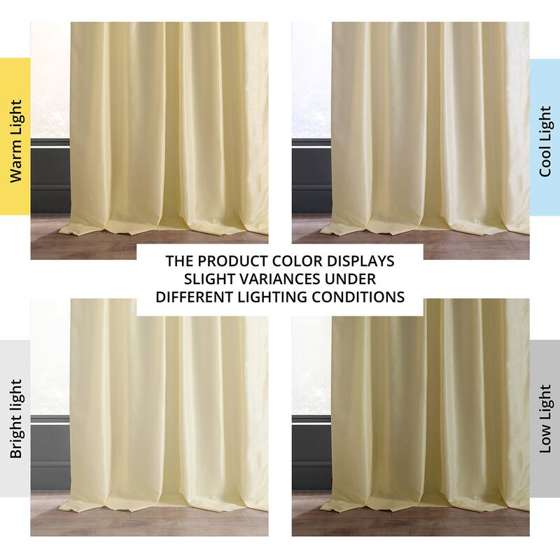 Exclusive Fabrics Vintage Textured Faux Dupioni Silk Room Darkening Curtains (1 Panel)