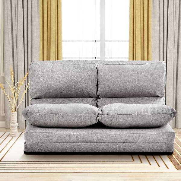 Gray Fabric Folding Chaise Lounge Floor Sofa Overstock 32046896