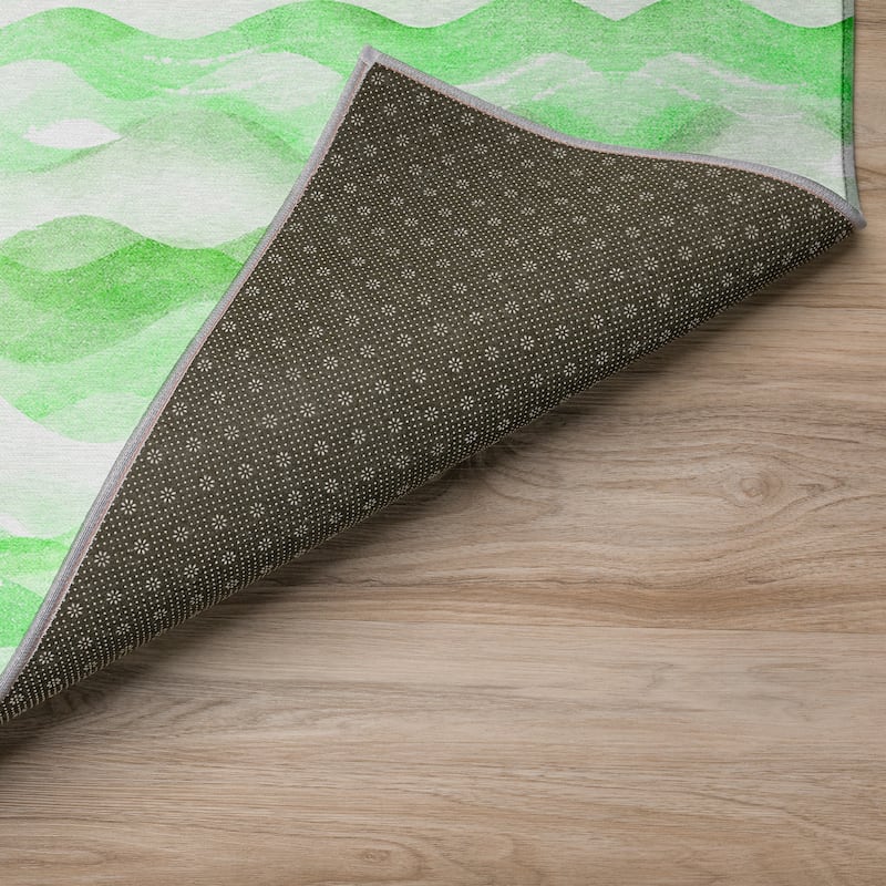 Indoor/ Outdoor Surfside Ombre Wave Washable Rug New