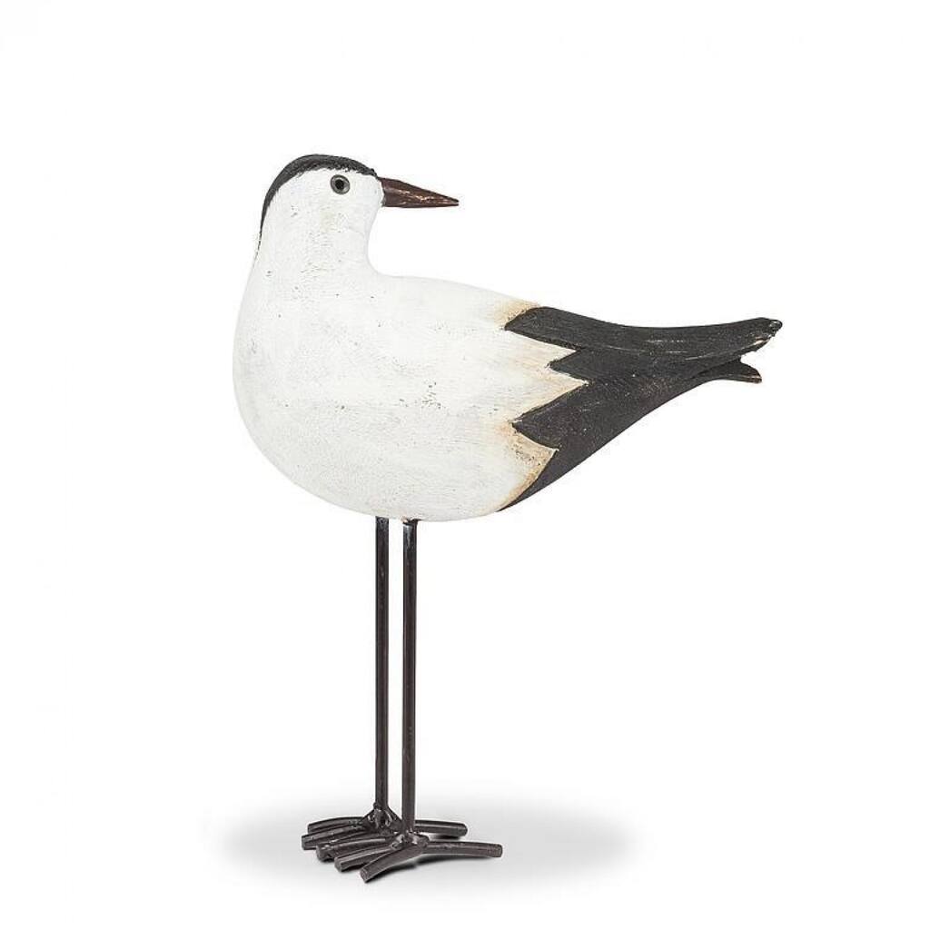 Black And White Bird With Long Legs Figurine