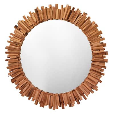 Alden Décor Colin Driftwood Mirror, Round