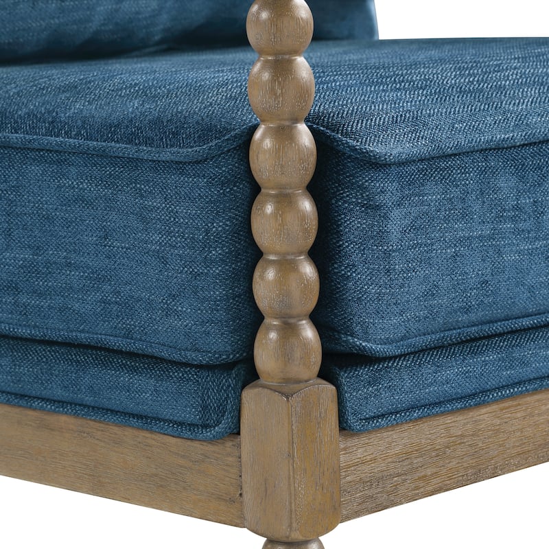 Fletcher Spindle Chair in Fabric with Brushed Charcoal Finish