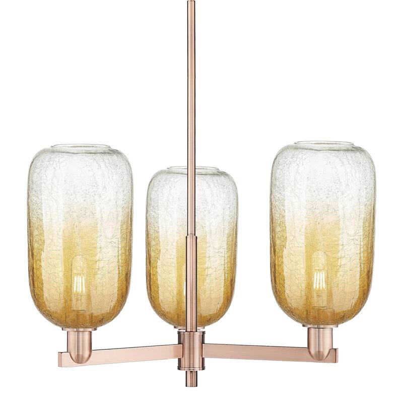 Innovations Lighting 716-3CR-17-18 Brookhaven Cloche Chandelier - Antique Copper / Amber