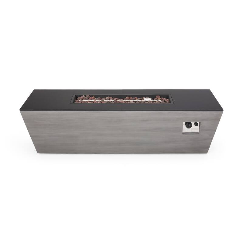 Langton Outdoor 50,000 BTU Lightweight Concrete and Ceramic Rectangular Fire Pit (No Tank Holder) by Christopher Knight Home