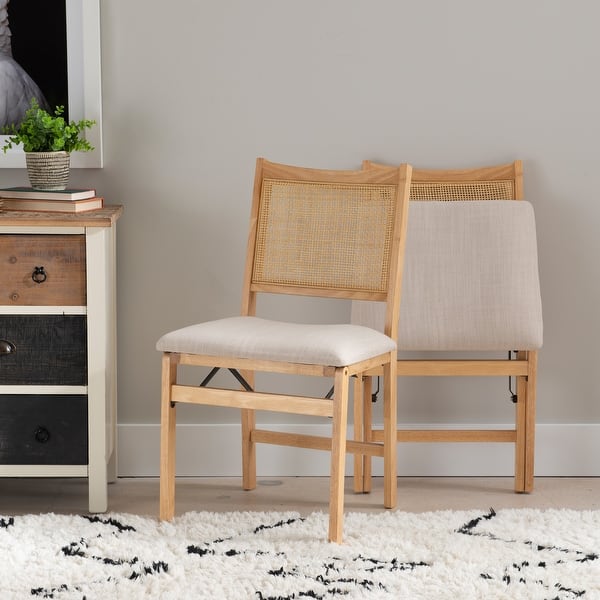 Beulah Rattan Folding Dining Chair - Natural