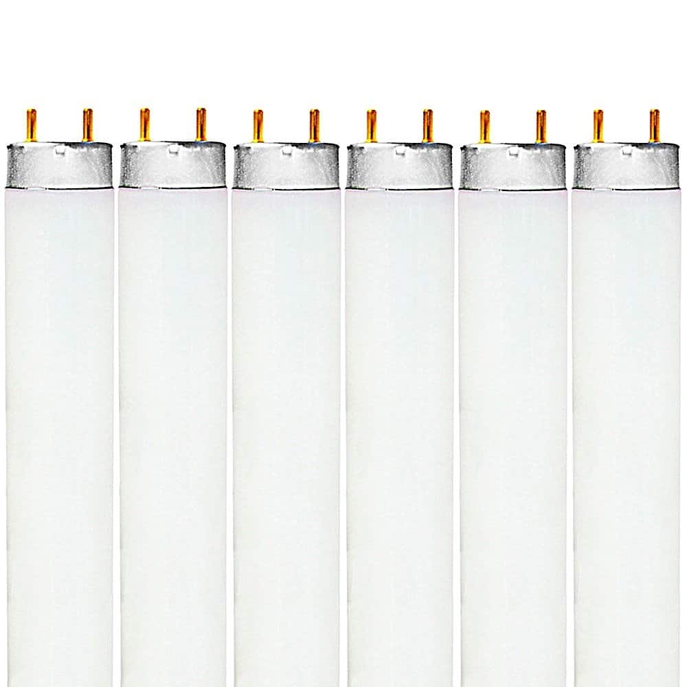 Luxrite 24 Inch T8 Fluorescent Tube Light Bulb 6500K Daylight White 17W 1350 Lumens G13 Medium Bi-Pin Base (6-Pack)