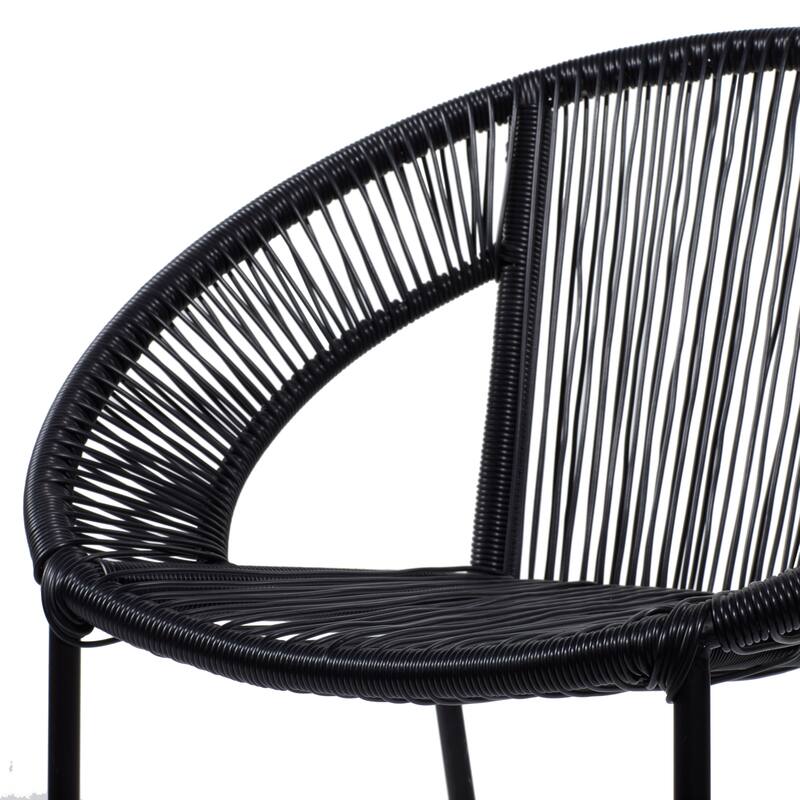 Plastic Rattan Outdoor Chair - Black or White- Roche River Decor