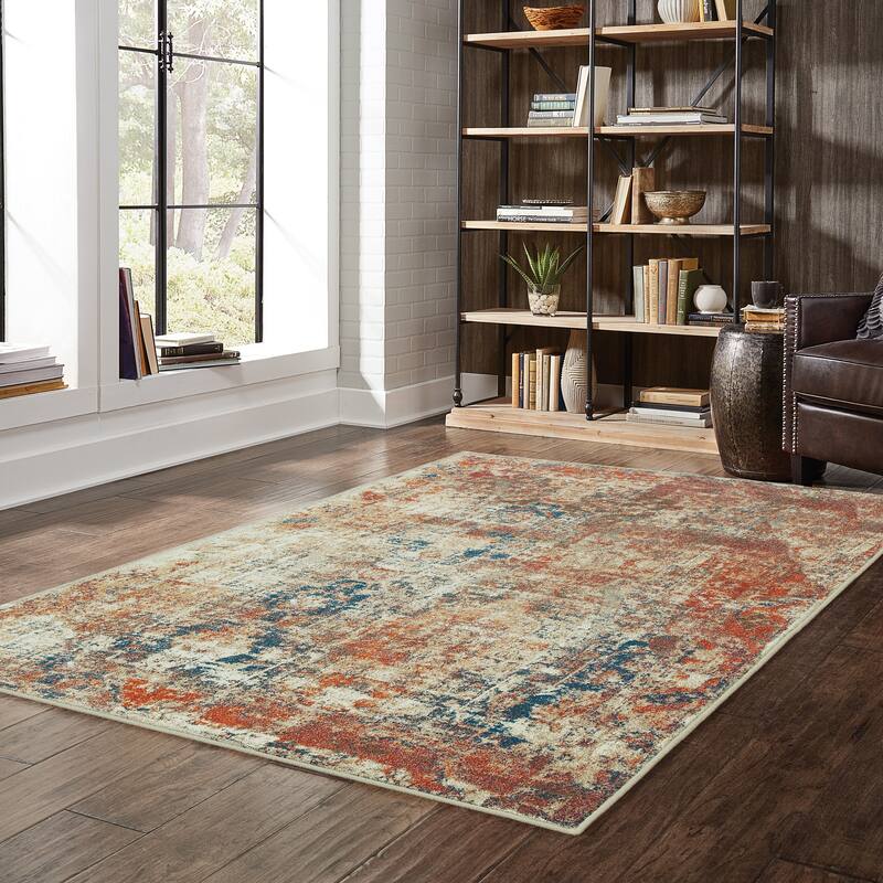 Vista Home Winkel Distressed Traditional Beige/ Multi Rug