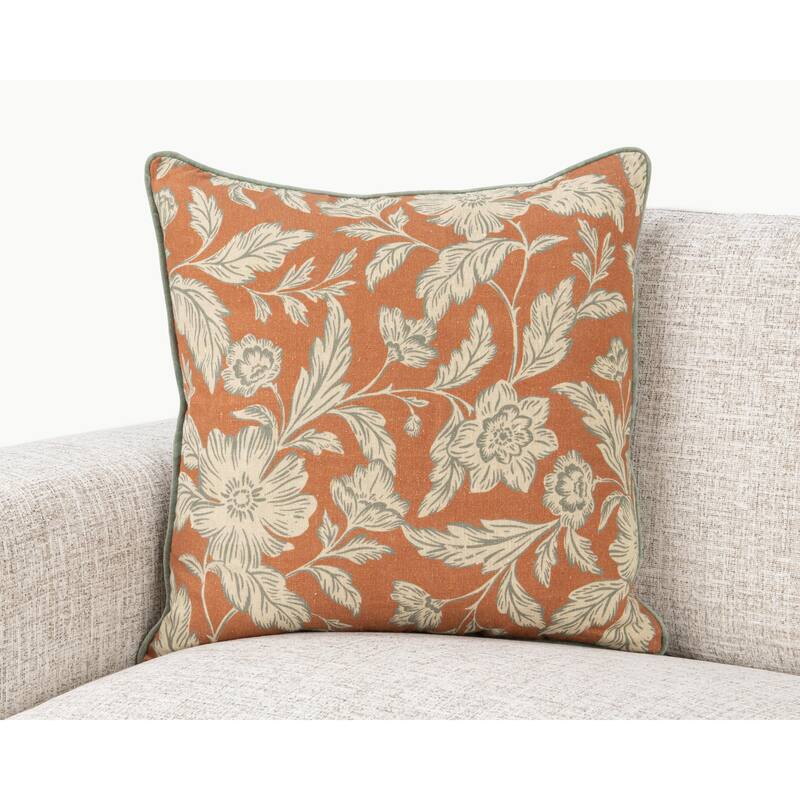 Villa by Classic Home Davenport Linen Fabric Throw Pillow - Brown