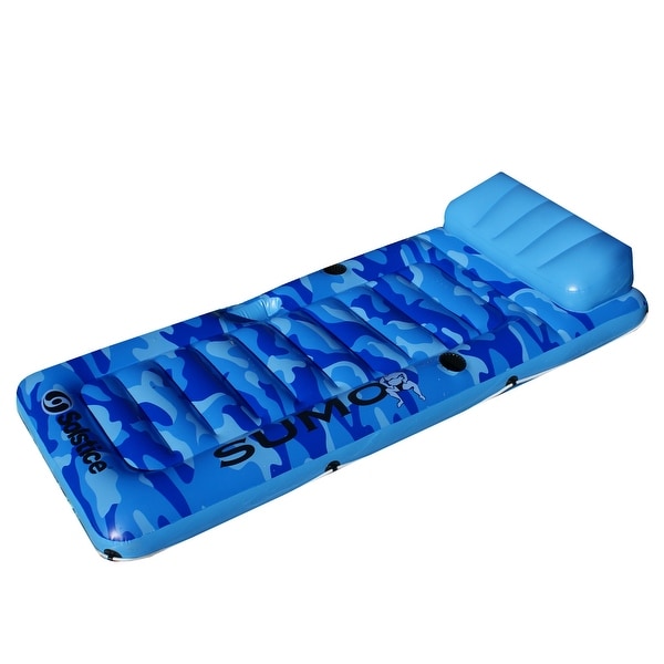 80" Inflatable Blue Camouflage Sumo-Sized Swimming Pool Raft - N/A